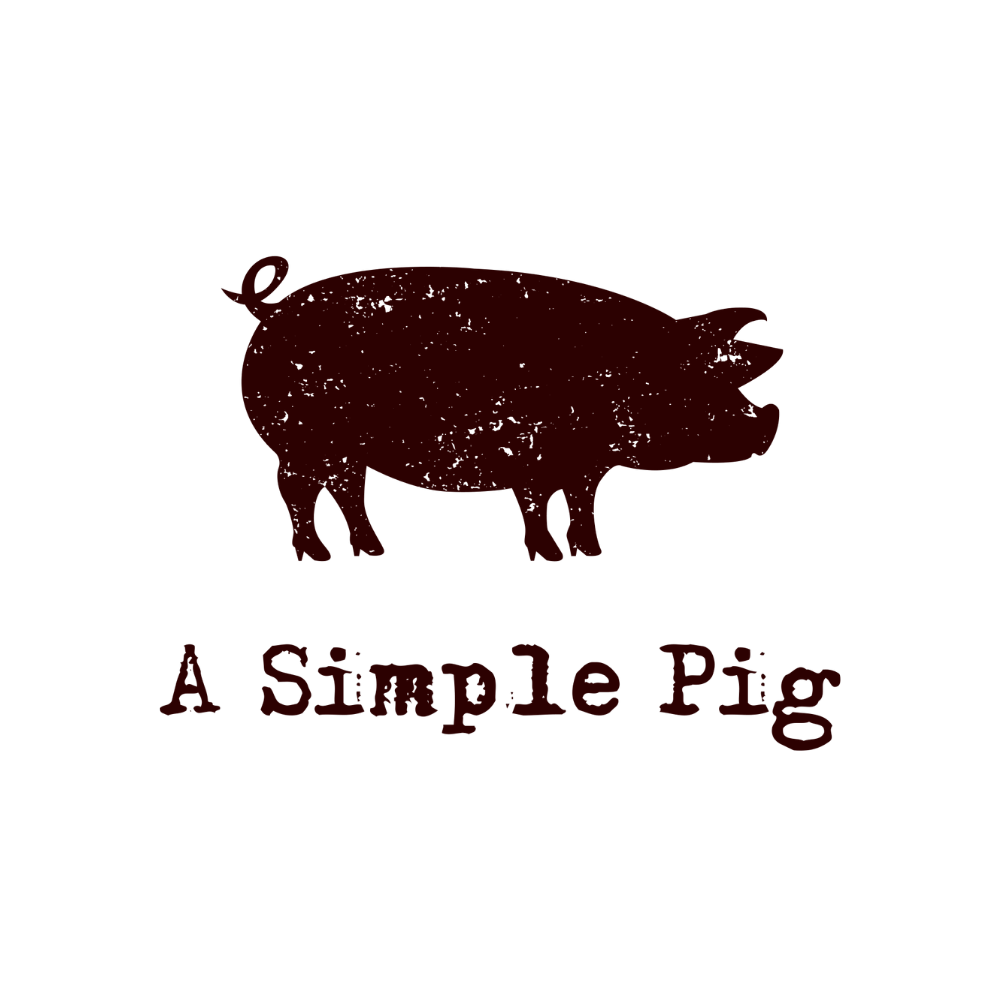 Logo featuring a dark red pig silhouette with the text 'A Simple Pig' beneath.